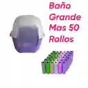 Baño Sin Filtro Grande Mas 50 Rollos Morado