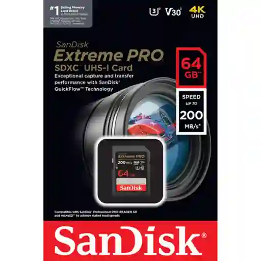 Memoria Sd Extreme Pro 64gb / 200 Mbps (camaras Fotograficas)