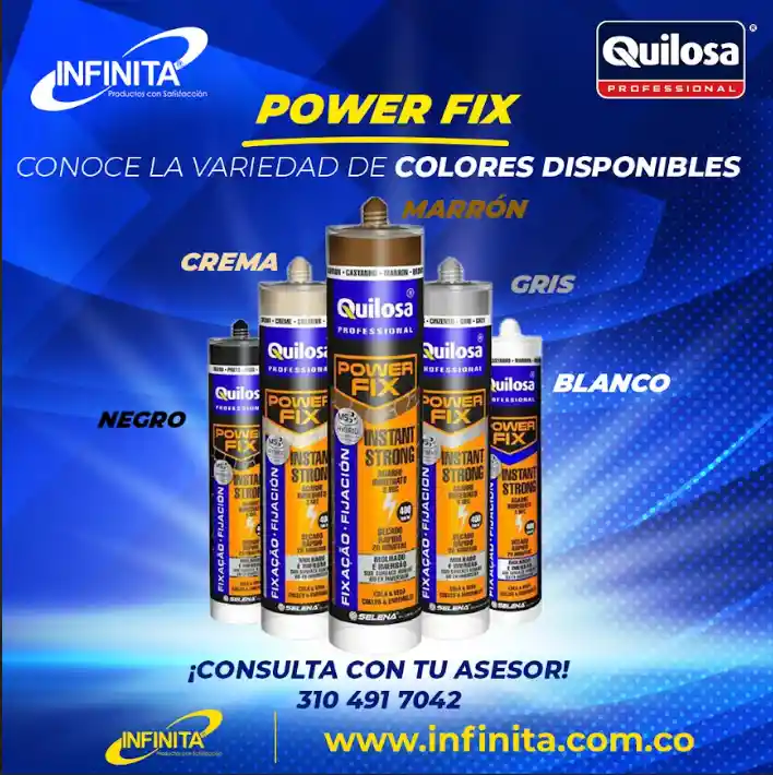 Adhesivo De Montaje Extra Fuerte Power Fix Quilosa