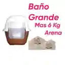 Baño Arenero Grande Sin Filtro + 6 Kg Arena Marron