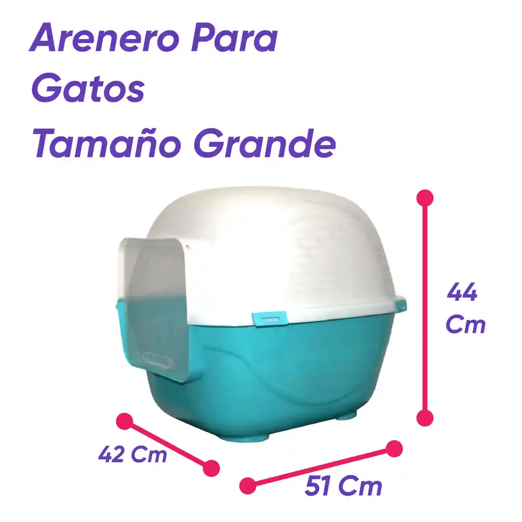 Baño Arenero Grande Sin Filtro + 6 Kg Arena Verde