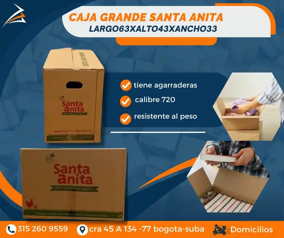 Cajas Para Mudanza 63 Largo X 43 Alto X 33 Ancho- Empaque Y Embalaje