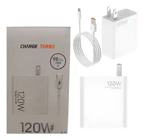 Cargador 120w Carga Ultra Rápida Compatible Con Tipo C