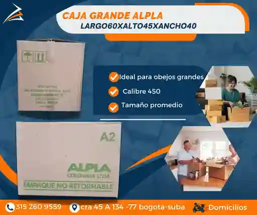 Cajas Para Mudanza Grande Alpla 60 Largo X 40 Ancho X 45 Alto - Empaque Y Embalaje