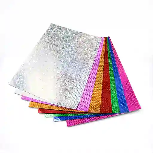 Papel Holograma 1/8 80 Gr X 10 Colores