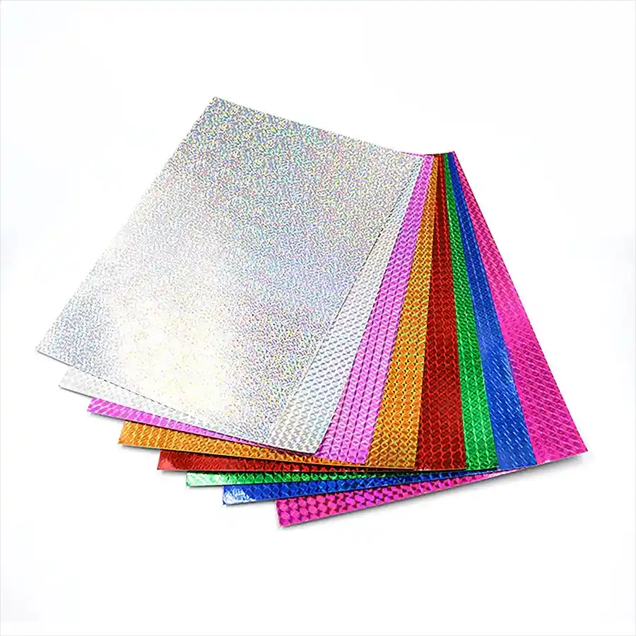 Papel Holograma 1/8 80 Gr X 10 Colores