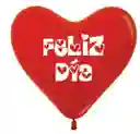 Bombas R12x12 En Forma De Corazón Rojo Con Estampado De Feliz Dia