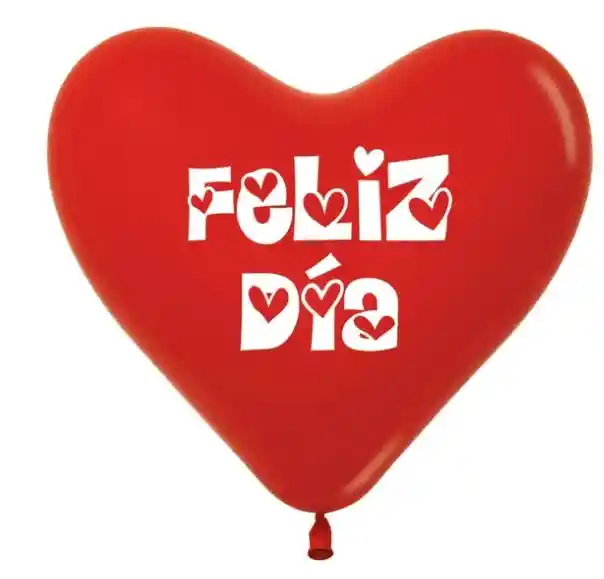 Bombas R12x12 En Forma De Corazón Rojo Con Estampado De Feliz Dia