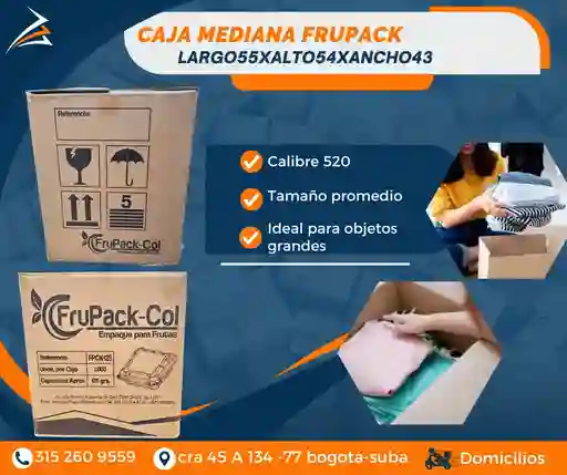 Caja Para Mudanza Mediana Frupack 55 Largo X 54 Alto X 43 Alto- Empaque Y Embalaje
