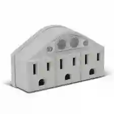 Adaptador Triple Con Luz Nocturna Led Integrada