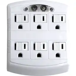 Adaptador De Pared De 6 Entradas Con Interruptores Individuales Y Luz Nocturna Led