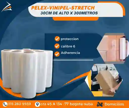 Vinipel-pelex Para Empaque Transparente 30cmx300m Embalaje Para Mudanza