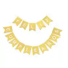 Letrero Feliz Cumpleaños Color Dorado