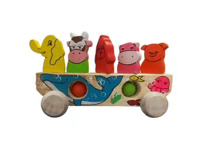 Juguete Carrito De Animales Artesanal Para Niños Niñas