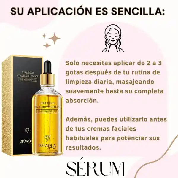 Sérum Gold Bioaqua 100 Ml ✨ Hidratación Profunda Y Luminosidad Con Oro 24k