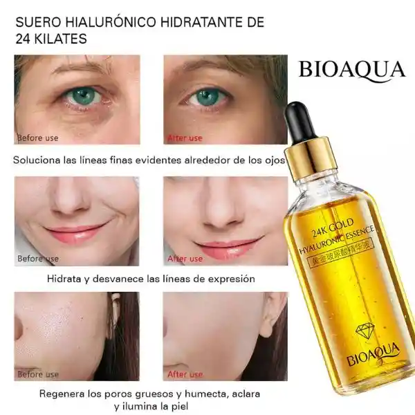 Sérum Gold Bioaqua 100 Ml ✨ Hidratación Profunda Y Luminosidad Con Oro 24k