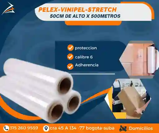 Vinipel-pelex Para Empaque Transparente 50cmx500m Embalaje Para Mudanza
