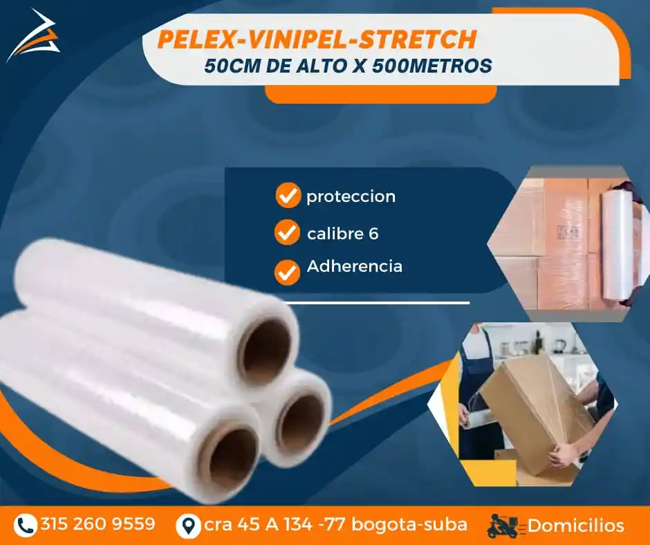 Vinipel-pelex Para Empaque Transparente 50cmx500m Embalaje Para Mudanza