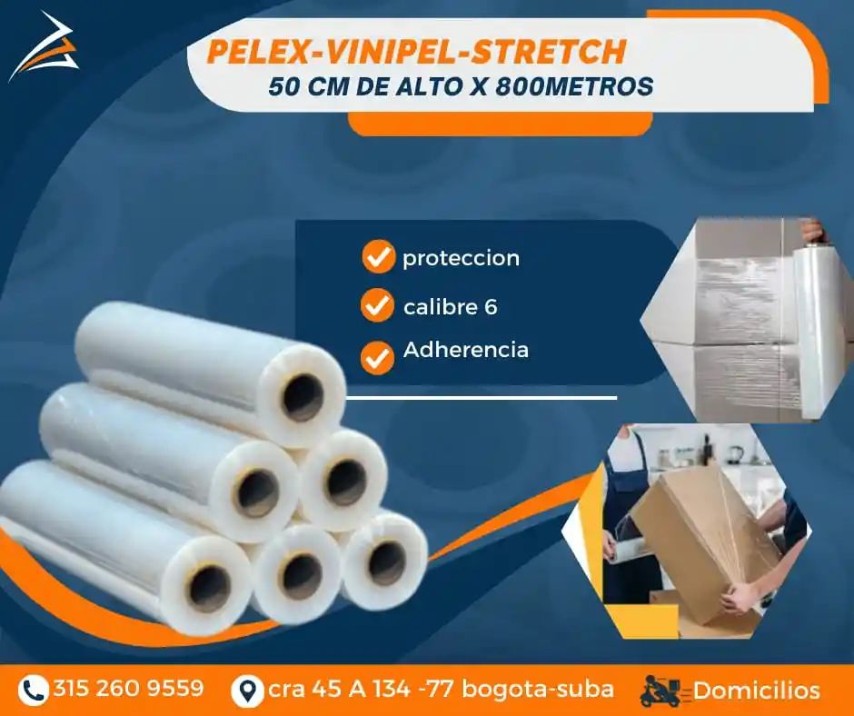 Vinipel-pelex Para Empaque 50cmx800 M Embalaje Para Mudanza