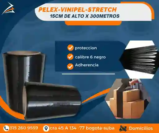 Vinipel-pelex Negro Para Empaque 15cmx300m Embalaje Para Mudanza