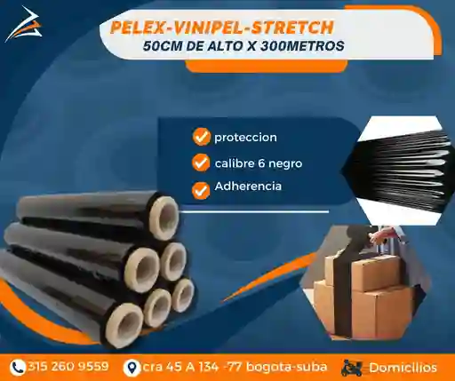 Vinipel-pelex Negro Para Empaque 50cm X 300m Embalaje Para Mudanza