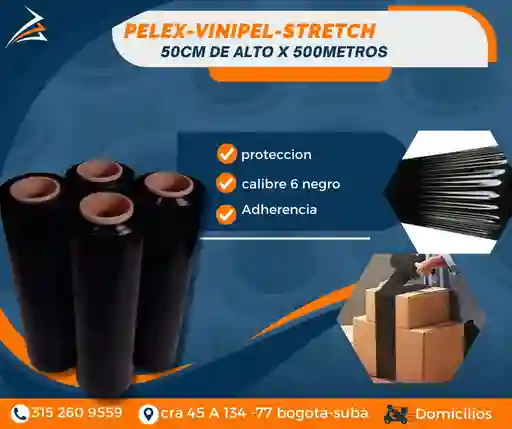 Vinipel Pelex Negro Para Empaque 50cmx500m Embalaje Para Mudanza