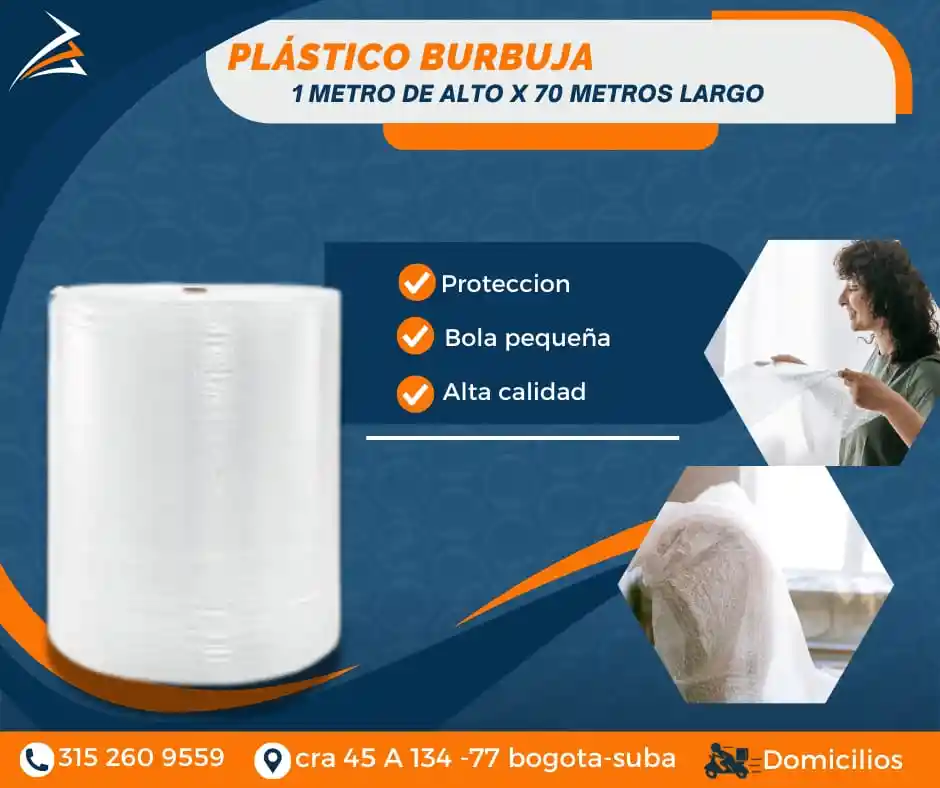 Plastico Burbuja- Papel Burbuja 1m X 70 Cm Empaque Y Embalaje Para Mudanza