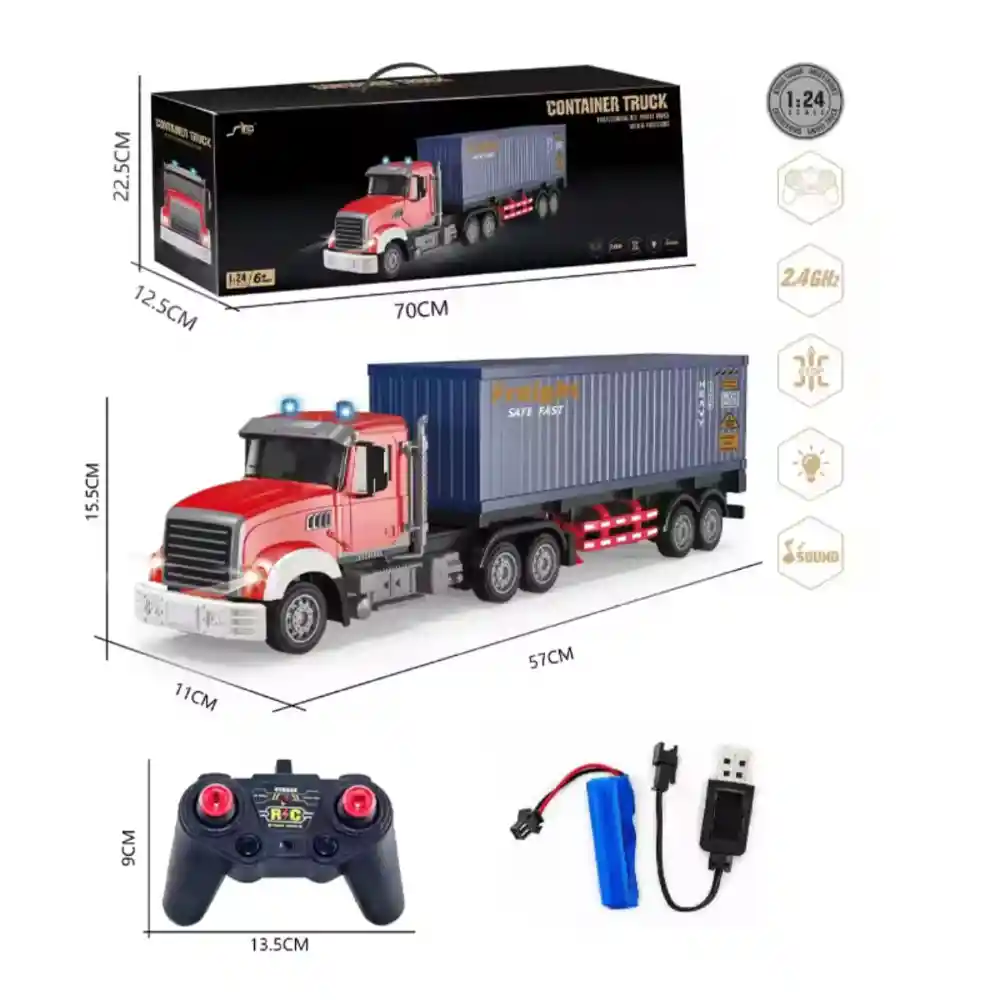 Tractomula Trailer Camion Control Remoto Juguete Para Niños