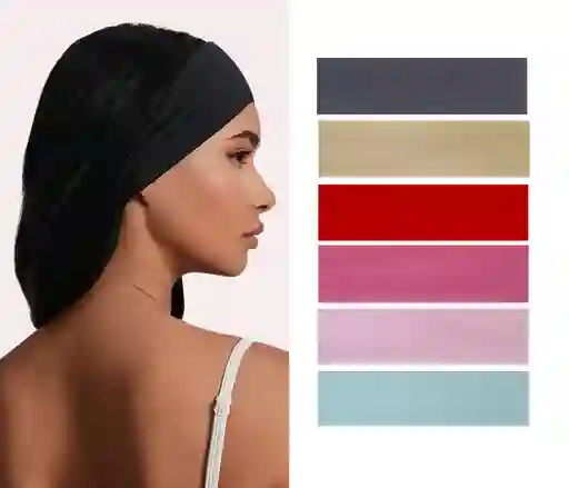 Diadema Balaca Licrada Deportiva Cabello Pelo Set X 6 Und
