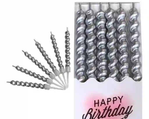 Velas Onduladas X6 Plateadas