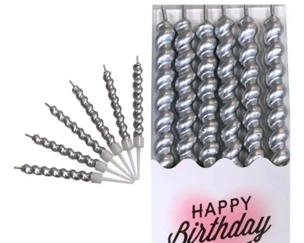 Velas Onduladas X6 Plateadas