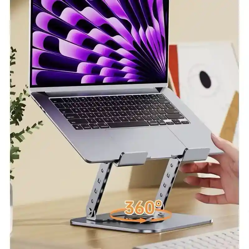 Base Metálica Giratoria Para Portátil 360 Grados Zh-02