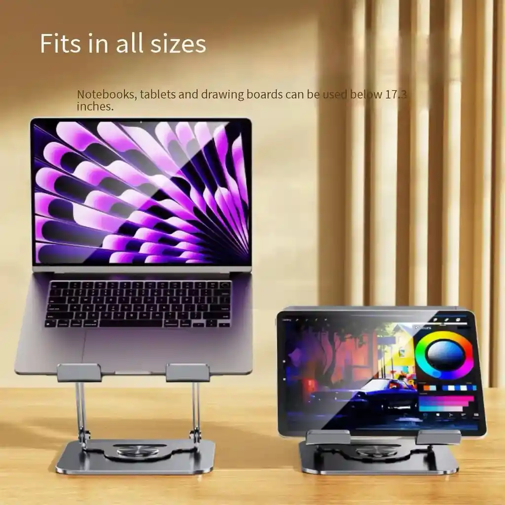 Base Metálica Giratoria Para Portátil 360 Grados Zh-02