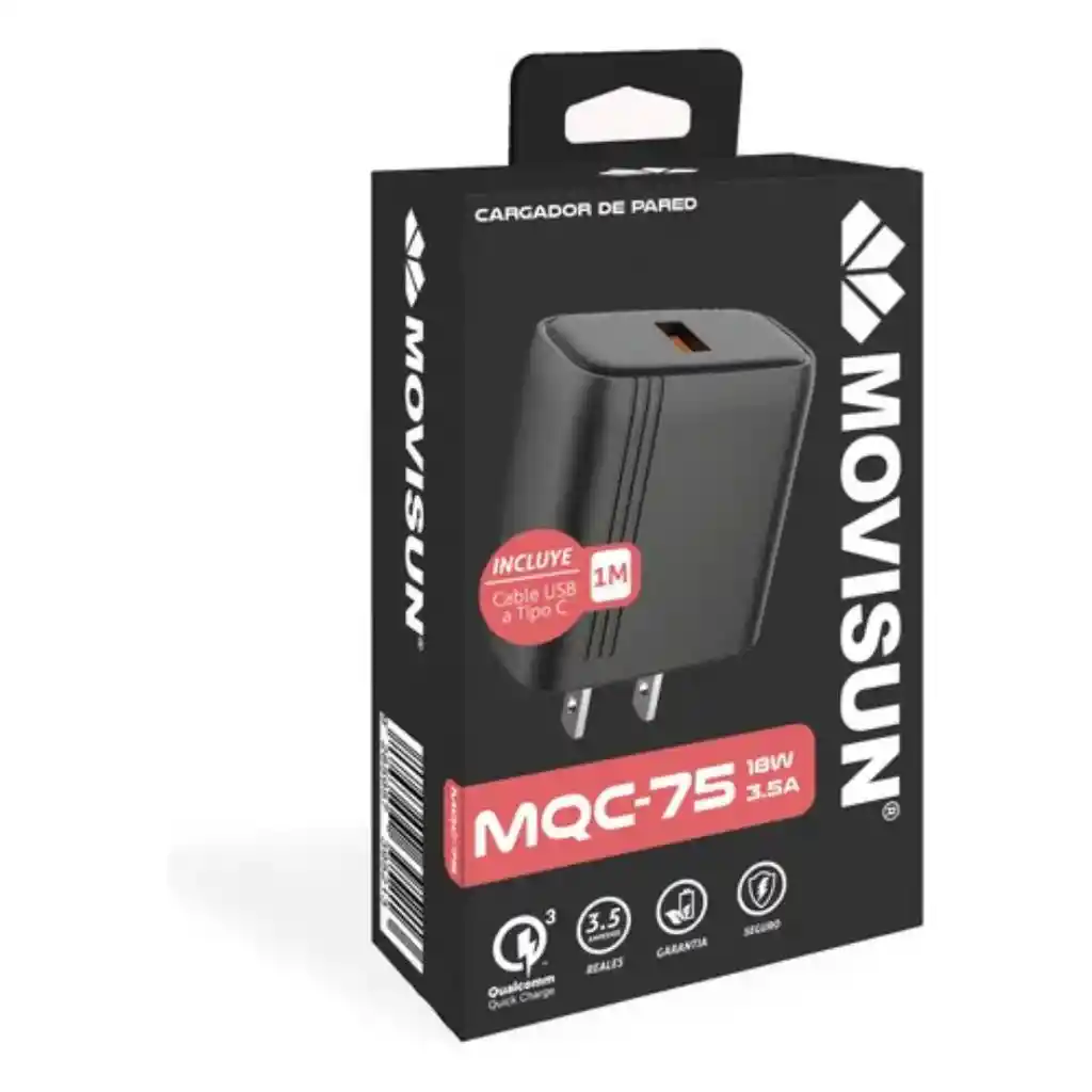 Cargador Movisun Usb-tc Mqc-75 18w