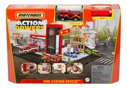 Set Pista Matchbox Action Drivers Coleccion Vehículos De Mattel Fire Station