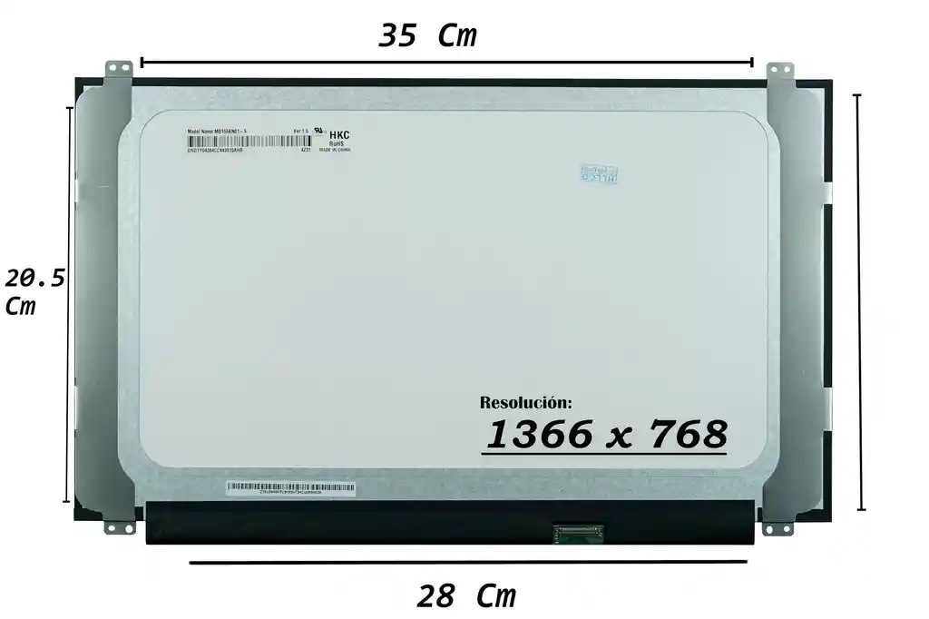 Pantalla 15.6 Slim 30 Pines Nano Edge Con Guias (1366*768)