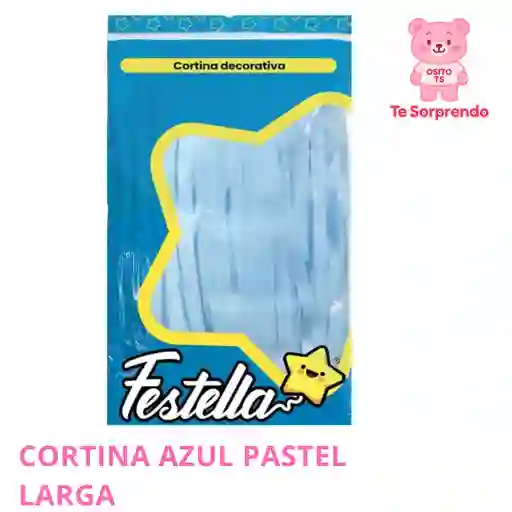 Cortina Larga Azul Pastel Para Fiestas