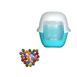 Baño Para Gatos Gigante Mas 6 Juguetes Celeste