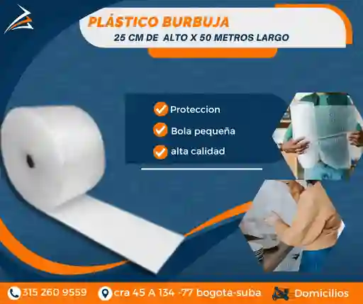 Plastico Burbuja-papel Burbuja 25cmx50m Empaque Y Embalaje Para Mudanza