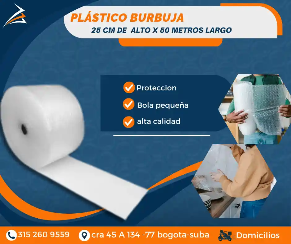 Plastico Burbuja-papel Burbuja 25cmx50m Empaque Y Embalaje Para Mudanza
