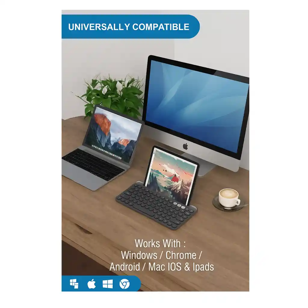 Teclado Inalambrico Silencioso De 3 Modos Fd Business K931t