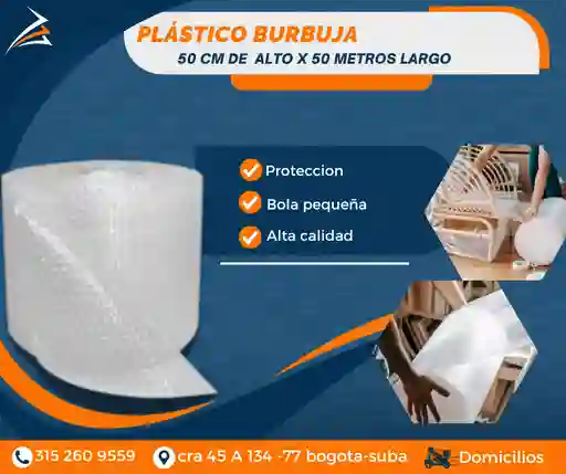 Plastico Burbuja-papel Burbuja 50cm X 50 Mtrs Empaque Y Embalaje Para Mudanza