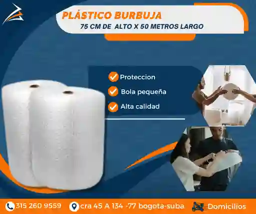 Plastico Burbuja - Papel Burbuja 75cmx50m Empaque Y Embalaje Para Mudanza