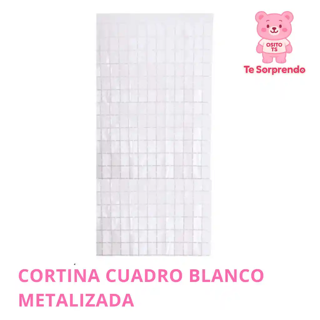 Cortina Cuadro Blanco Para Cumpleaños
