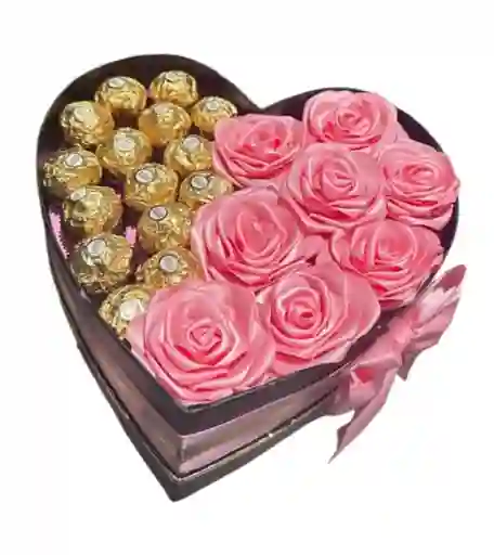 Corazon De Flores Eternas Y Chocolates Amor Y Amistad