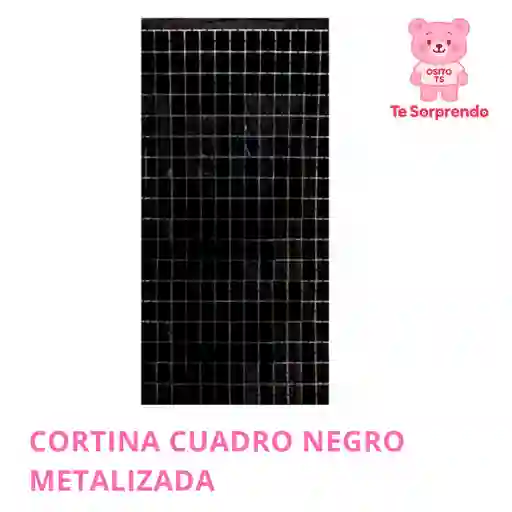 Cortina Cuadro Negro Metalizada Para Cumpleaños
