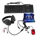 Kit Para Gamer 4 En 1, Teclado - Mouse - Diadema - Mouse Pad Todos Alámbricos