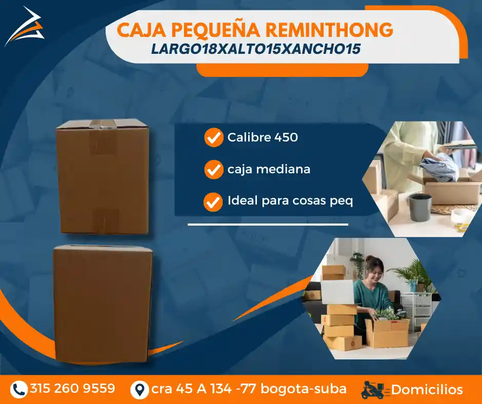 Caja Pequeña Largo 18 X Alto 15 X Ancho 15 Empaque Para Mudanza