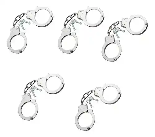 6 Esposas Metalicas Con Llave Disfraz Accesorios Halloween