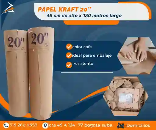 Papel Kraft 20 45 Cm Alto X 130 Metros Largo Empaque Y Embalaje Para Mudanza